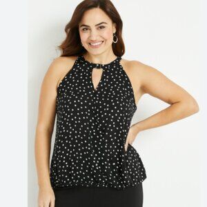 Maurices Polka Dot Sleeveless Blouse 1X NWT